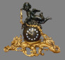 Orologio francese del 1830 - 1840 in bronzo dorato e bronzo satinato