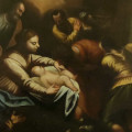 MESSERI ANTICHITÀ  - Adorazione dei pastori, pala di 140x200 cm, scuola napoletana di Sei-Settecento - Antichità Messeri