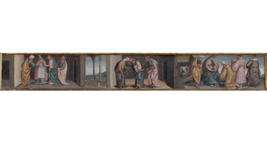 Predella con Storie della Vergine, tempera su tavola, Francesco Signorelli, 1527