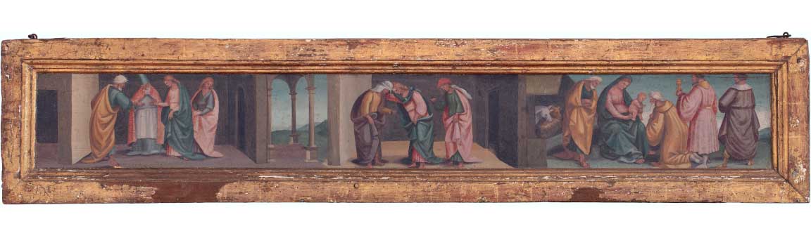 Predella con Storie della Vergine, Francesco Signorelli, 1527. Collezione privata